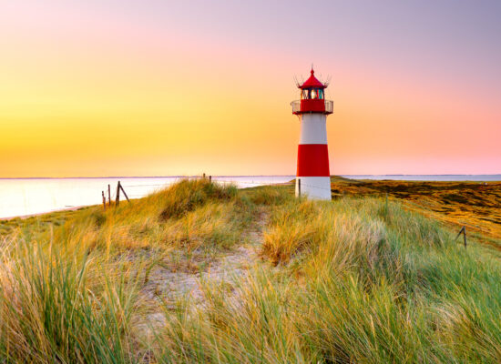 Sylt, Schleswig-Holstein, Germany - Leuchtturm List Ost on Ellenbogen beach.