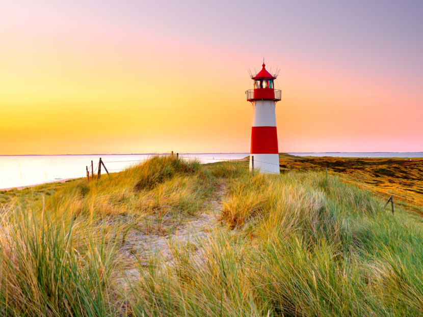 Sylt, Schleswig-Holstein, Germany - Leuchtturm List Ost on Ellenbogen beach.